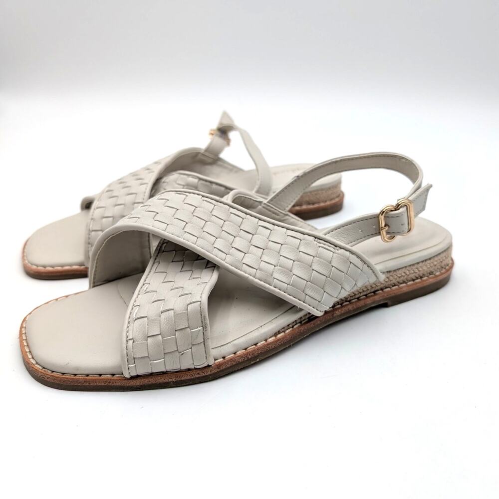 Splendid Bennet Slingback Sandals Open Toe Women's White Sand Size US8M EU38